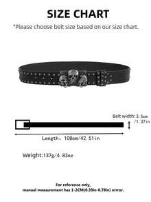 Designer Belt For Women, High Quality, Luxury Brand, Punk, Goth, Rivet, Black Jeans, Unisex Men's Belt, Paw Print, Skull Buckle, Waistband