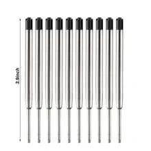 11pcs(1Pen+10 Refills)Black Metal Ballpoint Pen Set , 1.0mm European G2 Black/Blue Ink Refills Smooth Writing For Metal Pen,Signature Pen ,Ball Pens, Great For Back To School Gift,Office - Black - View 13