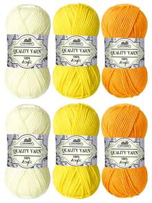 300g 6-Piece Autumn/Winter Crochet Yarn Set - 4-Ply Yarn, Suitable For Beginner Crochet Projects, Can Be Used For Weaving Handbags, Crafts, Decorations, Holiday Gifts - Multicolor - View 19