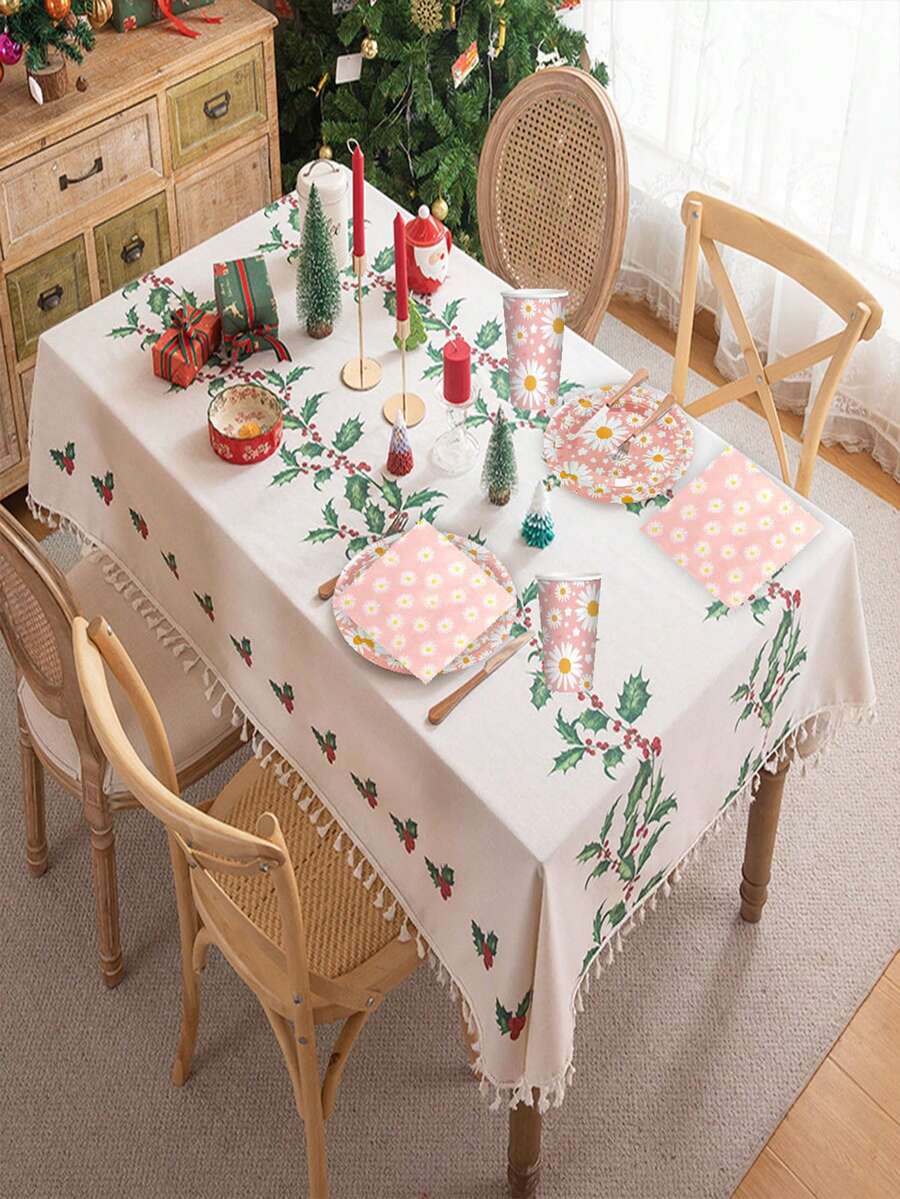 10pcs Daisy Birthday Party Tableware Set, Pink Daisy Flower Supplies Including Daisy Plate And Napkin Cup Retro Theme Hippie Girl Birthday Baby Shower Wedding Supplies - Multicolor - View 1