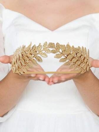 Corona de hojas elegante de reina y princesa, adecuada para niñas, novias, bodas, cumpleaños, bailes, fiestas, ceremonias de adultos, accesorios para fotos