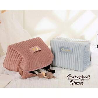 תיק איפור לשושבינות מקטיפה בהתאמה אישית: תיק איפור נסיעות בהתאמה אישית