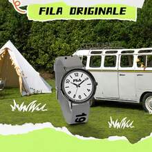 FILA Ultra-Thin Watch 8mm, Gray Silicone Rubber Strap, 42mm Modern Minimalist Watch For Men, Quartz Movement - one-size - View 8