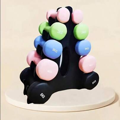 5-Tier Dumbbell Rack - Dumbbell Storage Rack Holds Up To 5 Dumbbells Per Side, Designed For Rubber Dumbbells, Suitable For Home And Gym Fitness Equipment, Perfect Home Workout Setup