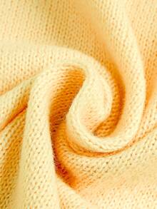 Delicate Cropped Cardigan For Women, Lace Design Knitted Sweater Jacket Casual - Yellow - View 5