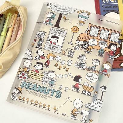  1pc Cute Limited Edition Snoopy B5 Removable Loose-Leaf Notebook, Cartoon Collaboration Pattern, Exquisite Student Notebook, Random Style, Can Be Used As Christmas Stocking Stuffer, Christmas Gift, Christmas Decoration