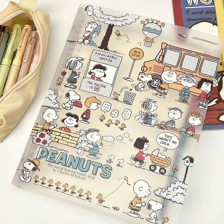 SNOOPY 1本可爱限量版史努比B5可拆卸活页笔记本，卡通联名图案，精致学生笔记本，款式随机，可用作圣诞礼物、圣诞小礼物、圣诞装饰品