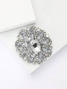 女士奢华水钻胸针，男女通用水晶玻璃花朵别针，婚礼配饰胸针，宴会服装配饰/朋友聚会徽章礼物 - 中型玻璃(0029) - 查看 5