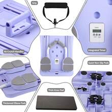 Tabla de Pilates - Conjunto Reformador de Pilates, Tabla Reformadora de Pilates Plegable Multiusos para el Hogar, Tabla Deslizante de Pilates 5 en 1 - Morado - Ver 4