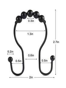 12 Piece Set With Sliding Ball Shaped Double Hook Waterproof And Rust Proof Curtain Shower Curtain Hook - Multicolor - View 13