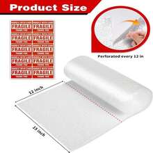 Bubble Cushioning Wrap Rolls, 3_16" X 12" X 72' Ft Total [2 Rolls Of 36 Feet] Perforated Every 12", 20 Fragile Stickers For Packaging, Shipping, Mailing - ColorC - 查看 2