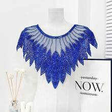 Corpetto in rete ricamato pesante con paillettes e applicazioni di perline, abiti da donna, costumi da performance, abiti, accessori in pizzo - Multicolore - Visualizzare 20