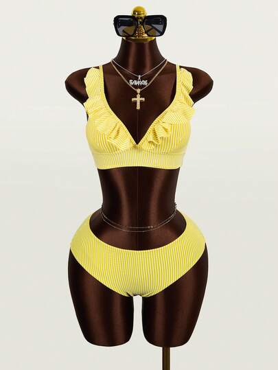 Zestiva 纯色和条纹比基尼泳衣，适合夏季海滩度假