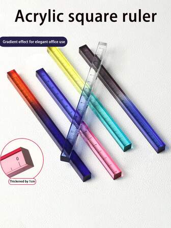15cm/5.91in Gradient Color Ruler - Transparent Multicolor Scale Ruler (Pink, Yellow, Green, Blue, Purple) For Geometry, Drawing, Office And Study Use - Durable Smooth Surface, Precise Measuring Tool, Geometric Drawing Tool, Vivid Design, Transparent Material