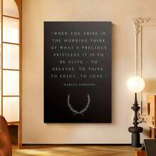 Framed 1pc Marcus Aurelius Stoicism Quote Framed Canvas Wall Art - Latin & English Poster With Greek Key Border, Black Frame, Inspirational Ancient Wisdom For Office, Meditation Room, Study - Stoic Book Page Design - Đóng khung - Xem 5