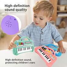 Kids Cartoon Music Electronic Piano Toy With Sound Effects, Music Toy, Educational Toy, Funny Cartoon Toy, Parent-Child Interactive Toy, Built-In Handle, Clear Sound Quality (Batteries Not Included) - Multicolor - View 9