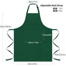 NLUS 2 Pack Kitchen Aprons With 2 Pockets For Women Men, Chef Aprons For BaFKing BBQ CooFKing, Green,Green - Green - 查看 4