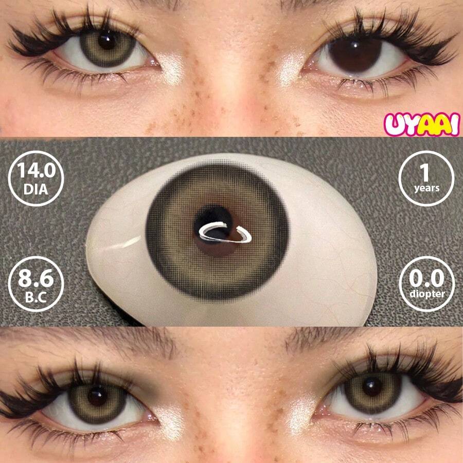 UYAAI 1 Pair - Natural Enlargement Color Contact Lenses, Large Diameter, Suitable For Dates, Daily Wear, And Parties