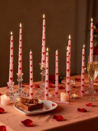 2 st 25 cm hjärtformade tryckta ljus, nordisk minimalistisk stil, romantisk för bröllop, fest, middag, lämplig för bröllop, presenter, födelsedag, fest, middag, picknick, fotografering, middag med levande ljus, årsdag, presenter, alla hjärtans dag, par