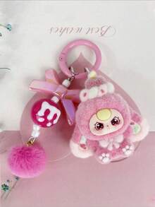 新款可爱大耳朵心形钥匙扣，时尚卡通配饰包包挂饰钥匙圈 - 彩色 - 查看 3