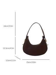 Mini New Fashion Suede Handbag, Suitable For Parties, Outings, Vacations, Shopping And Daily Use, Can Store Coins, Earphones, Also Can Be Used As A Work Bag For White-Collar, College Students And Office Workers, Elegant Bag For Women - Coffee - View 7