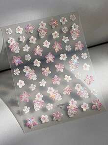 5D Spring Embossed Flower Nail Art Stickers Real Self-Adhesive Decals Floral Design Nail Decoration For Women Girls Nails - Baby Pink - View 8