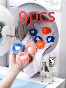 12pcs Pet Hair Cleaning Laundry Balls. Fluffy And Soft, Non-Sticky, Reusable, And Durable. Effectively Collects Fur On Clothes And Bedding. Essential For Pet Owners, Enhancing Your Laundry Experience. Suitable For Washing Machines, Cat/Dog Hair Remover (Random Color) (1/6/9/12/24pcs, Random Color) - Multicolor - View 15