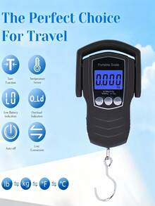 ميزان حقائب سفر 50 كجم، ميزان معلق محمول عالي الدقة، شاشة LCD رقمية عالية الوضوح، تبديل وحدات متعددة، مناسب لموازين البريد، الموازين المعلقة الصناعية، الموازين الإلكترونية، موازين الصيد، الموازين الإلكترونية المحمولة، تعمل بالبطارية (البطاريات غير مشمولة) - متعدد الألوان - مشاهدة 7