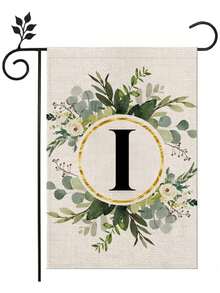 1 Piece/Linen Letter Flower Garden Flag 12x18 Inches Double-Sided Family Surname Letter Courtyard Flag, Suitable; Birthday, Theme Party Outdoor Garden Decoration, Autumn Garden Flag, Halloween Garden Flag, Christmas Garden Flag, Autumn, Halloween, Christmas Decoration - 彩色 - 查看 22