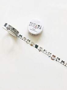 1 Roll Cute Cat Decorative Washi Tape, Suitable For Scrapbooking, Planner Decoration, Stationery - Multicolor - View 3