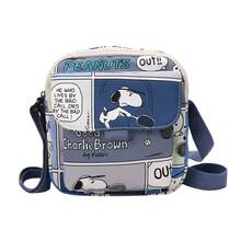 SNOOPY 1个史努比帆布斜挎包，可爱男女通用休闲包，适合日常佩戴、节日和生日礼物（款式随机发送） - 彩色 - 查看 3
