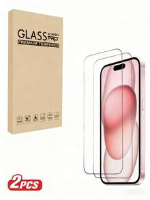 Bộ 2 miếng dán màn hình 6.9 inch tương thích với iPhone 17, 16 Pro Max, 16 Pro, 16e, 16, 16 Plus, 15 Pro Max, 15, 15 Pro, 15 Plus, 14 Pro Max, 14, 14 Plus, 14 Pro, 13 Pro Max, 13, 13 Pro, 12 Pro Max, 12, 12 Pro, 11, 11 Pro Max, 11 Pro, XS, XS Max, Bảo vệ độ nét cao, Kính cường lực siêu trong, Độ cứng 9H, Phim kính cường lực trong suốt độ nét cao, Miếng dán màn hình, Tương thích với ốp lưng điện thoại - Trong sáng - Xem 15