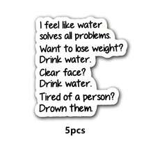 1/2/5 miếng dán "Tôi cảm thấy như nước giải quyết mọi vấn đề", câu nói hài hước châm biếm, miếng dán tích cực, bền và chống tia UV | Bề mặt bóng | Hoàn hảo cho máy tính xách tay, bình nước, điện thoại | Món quà lý tưởng cho người yêu sách và độc giả - Nhiều màu - Xem 13