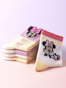 Bộ 10/5 đôi tất xếp ly, tất bong bóng dễ thương kiểu công chúa, tất dài đến bắp chân cho bé gái, tất mùa đông hoạt hình cho bé trai, tất ngắn thoáng khí cho bé và học sinh, tất Disney. - Nhiều màu - Xem 10