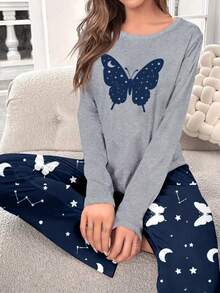 4 Piece Women's Pajama Set: Soft Sleep Shirt, Tank, Lounge Shorts & Pants | Valentine Outfits For Women - 彩色 - 查看 4