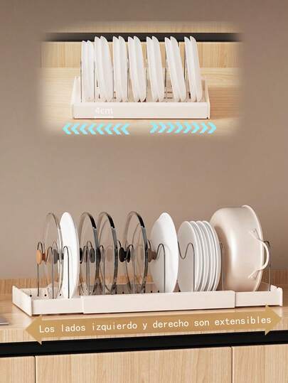 Organizador expandible para ollas y sartenes, Soporte Organizador Ajustable Para Ollas, Moldes De Pasteles, organizador para gabinetes de cocina,Tablas De Cortar, Alfombrillas