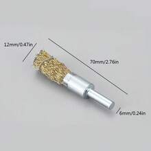1pc Rotary Tool Brass Wire Brush Set, Flat Brush, Bowl Brush, End Brush, Polishing Tool - Multicolor - View 13
