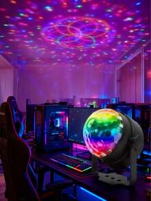 Colorful LED Mini Stage Light - USB Powered, Rotating Magic Ball For KTV & Christmas Deco - Multicolor - View 6
