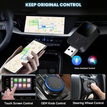 W&O Upgraded Wireless CarPlay Adapter, Compatible With IPhone CarPlay And Android Auto, Converts Wired To Wireless, Fast And Stable Connection, Compatible With IOS 10+/Android 11+, Dual Phone Connection, One-Key Switching, Quick Setup, Built-In Wi-Fi, USB/Type-C Port, Supports Music Streaming, Phone Calls, Navigation - No Battery, Smart Car Accessory, Essential For Driving