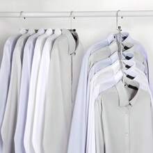 Clothes Hanger Space Saving, 6 Tier Shirt Coat Hangers Space Saving No Bump Shoulder Hangers With No Slip Foam Padded Hangers Closet Organizers And Storage For Men And Women 2 Pack-CT64B,Black2Pack - Black2Pack - 查看 8