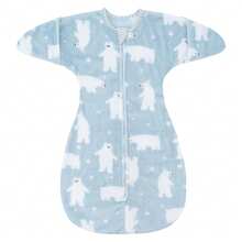 1.5 Tog 抓绒过渡睡袋，0-12 个月婴儿保暖毛绒可穿戴毯 - 北極熊 - 查看 9