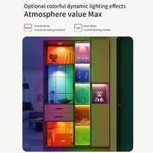 3个可充电橱柜灯，带遥控器，9种RGB颜色，磁条设计，可调光，适用于厨房、家居装饰 - 幻彩9色山丘燈 - 查看 4