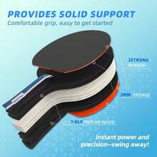 Table Tennis Racket, Professional Table Tennis Racket With Canvas Bag, ITTF Approved Rubber For Beginners And Professional Players, Professional Racket Training. - Red - View 4