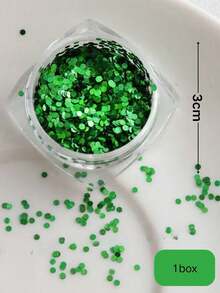 1 Box grüne Pünktchen Pailletten Nail Art Dekorationen, schicke grüne runde Pünktchen veredelter Nail Pailletten, vielseitige Nail Accessoires für kurze Nägel, glänzend & leicht anzuwenden, praktisch & stylisch für tägliche Nail Dekoration Nail Zubehör - Verschiedenfarbig - Übersicht 4