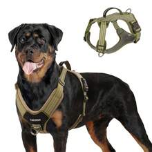 中/大型犬战术胸背带，带手柄和牵引绳扣，可调节反光带，便于训练和遛狗时控制 - 彩色 - 查看 26