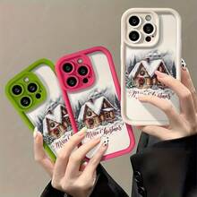 Casa de Nieve de Navidad y Árbol de Ambiente Pacífico, incluyendo funda a prueba de balas para teléfono móvil, funda protectora de TPU de alta calidad elegante y duradera, funda protectora de teléfono móvil creativa personalizada y sencilla, a prueba de golpes y anticaída, anti-suciedad y duradera, adecuada para  17/17 Pro/17 Pro Max/17 Air/ 16/16 Pro/16 Pro Max/16 Plus/ 15/15 Pro Max/15 Pro/15 Plus/ 14/14 Pro/14 Plus/14 Pro Max/ 13/13 Pro/13 Pro Max/12/12 Pro/12 Pro Max/11/11 Pro/11 Pro Max/XR/X/XS/XS Max. Es el regalo de cumpleaños perfecto para novias, novios, esposos, esposas, amigos o para uno mismo, innovador y a la moda, adecuado tanto para hombres como para mujeres. - Blanco 1600 - Ver 5