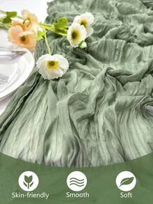 1PC Cheesecloth Table Runner, (60/90*180/300cm) Solid Color Runner Gauze Boho Wedding Decor Romantic Table Runner For Wedding Birthday Party - Multicolor - View 5