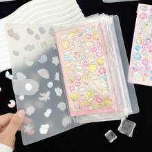 1pc A6 Minimalist Semi-Transparent Card Album, Sticker Storage Album, Planner Material Collection Album, PP Material, KPOP Photo Card Storage, Large Capacity Card Album, A6 Side-Loading Card Album, Suitable For Postcards, Photos, Cards, Stickers, Bills, Notes, Back To School Supplies, Office Document And Receipt Storage - Clear - View 4