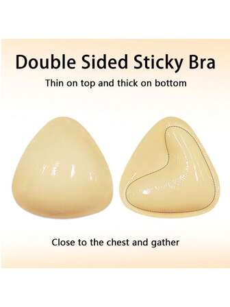 1 对女士聚拢文胸垫 - 隐形、无缝、无钢圈提拉、自粘海绵垫，可粘附于罩杯，可手洗透明丰胸垫（优雅设计）。