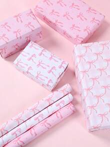3Pcs Bow Gift Wrapping Paper,50*70cm Floral Wrapping Paper,Pink Birthday Decorations,Bow Birthday Decorations,Pink Bow Birthday Decorations,Pink Bow Decor,Bow Party Decorations,Book Packing,Flower Bouquet Supplies,1st Birthday Party Supplies,Bridal Shower Favors,Wedding Supplies,Home Supplies,Daily Party Supplies - Bow - View 1